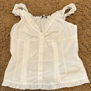 Love Tree Cream Ruffled Blouse